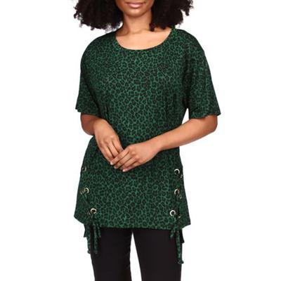 MICHAEL Michael Kors Cheetah Lace-Up Tunic Shirts & Tops Clothing